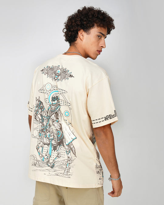 Bedouin | UV Light Reactive | Oversized Off-White Cotton T-Shirt