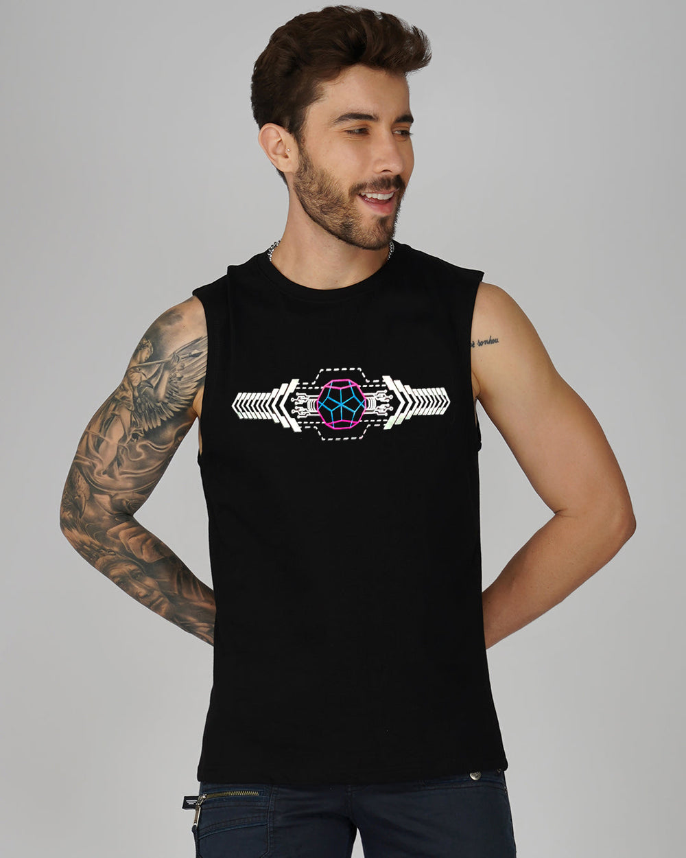 Metaphysics UV Light Reactive Plus Glow in Dark Cotton Tank Tees