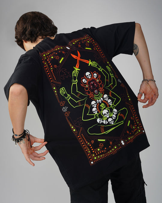 Bhadrakali | UV Light Reactive & Glow In Dark | Oversized T-Shirt