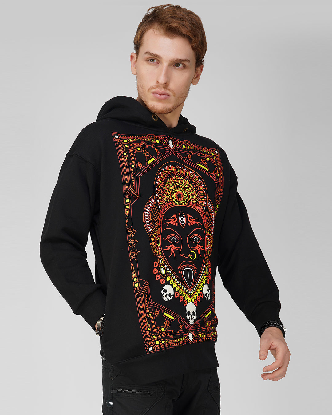 Bhadrakali | Oversized Hoodie | UV Light Reactive & Glow In Dark