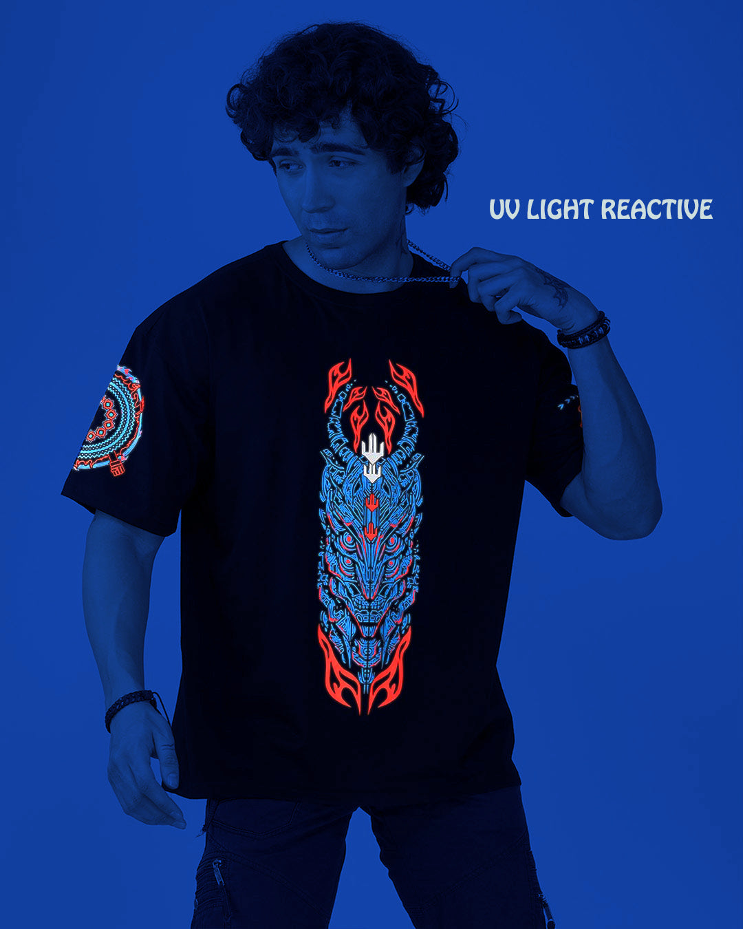 Draco | UV Light Reactive | Oversized Cotton T-Shirt