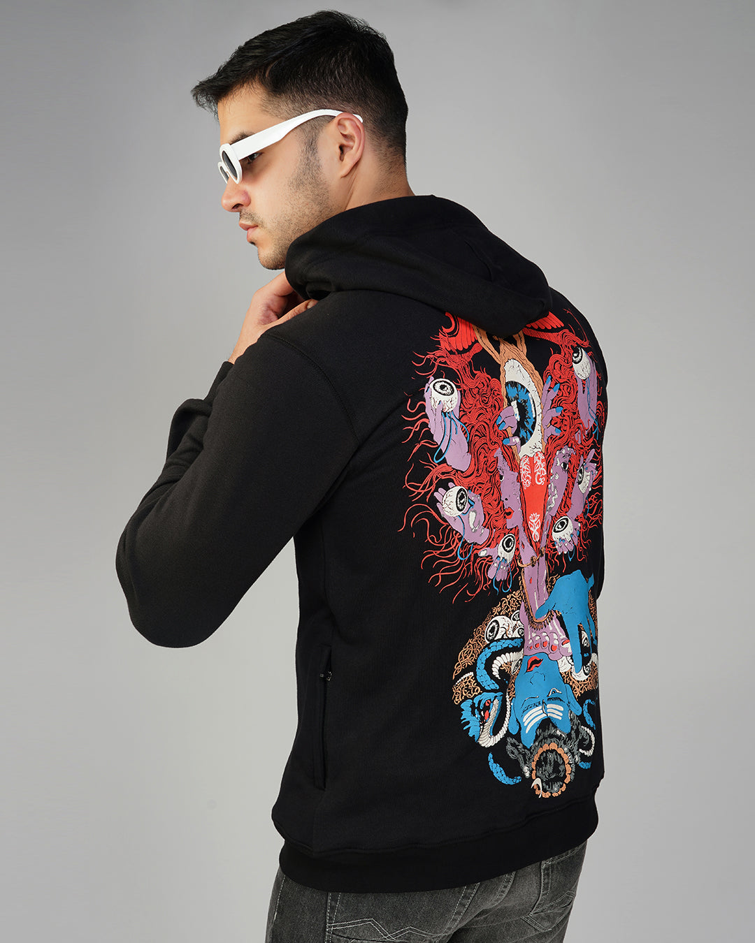 The Wrath of Kali zip up Cotton Hoodie UV Plus Reactive