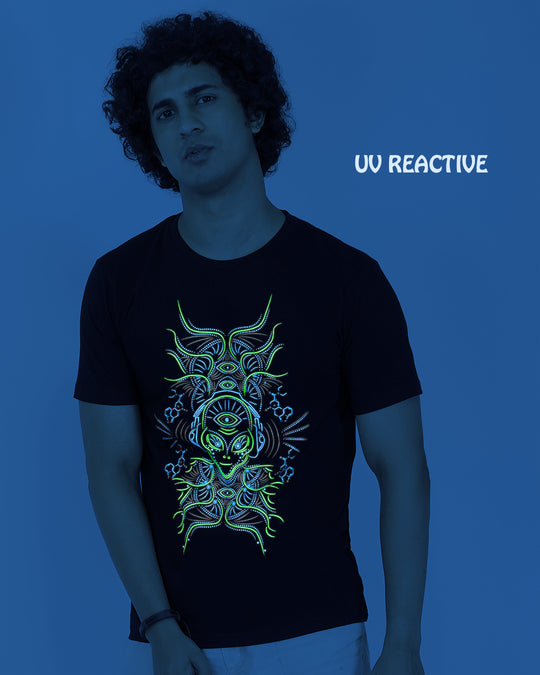 T-shirt réactif à la lumière UV DJ Alien