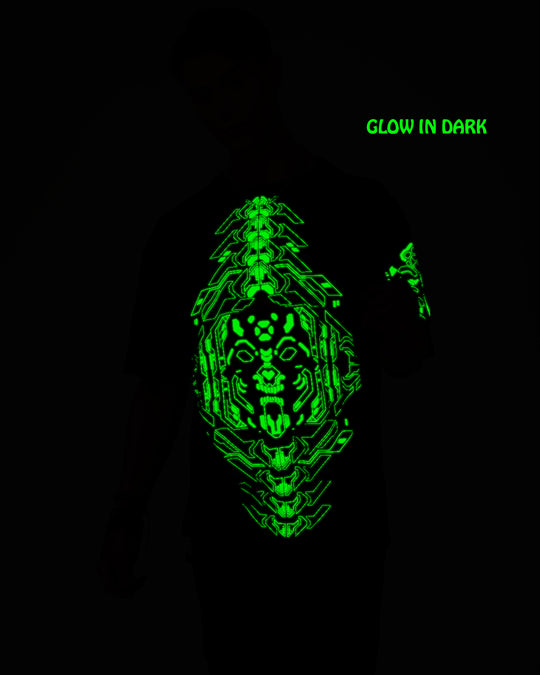 Cyberpunk Skull | UV Light Reactive & Glow In Dark | Oversized T-Shirt