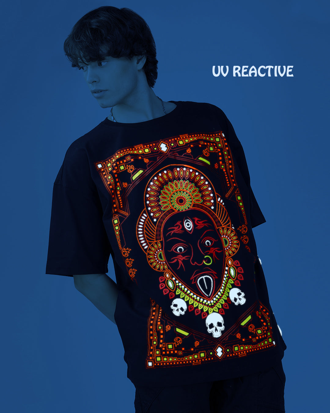 Bhadrakali | UV Light Reactive & Glow In Dark | Oversized T-Shirt