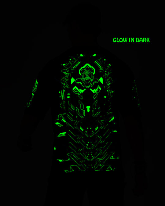 Cyberpunk Skull | UV Light Reactive & Glow In Dark | Oversized T-Shirt