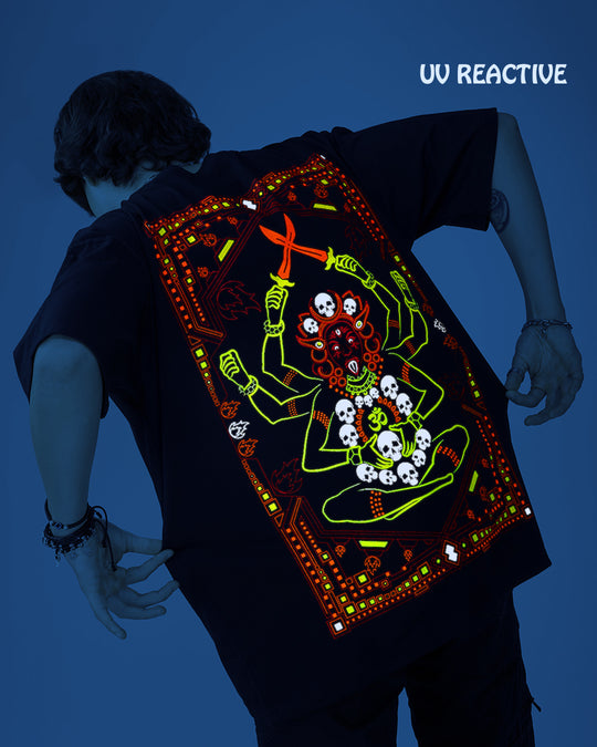 Bhadrakali | UV Light Reactive & Glow In Dark | Oversized T-Shirt