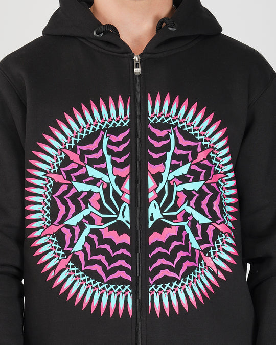 Arakan | Zip-Up Cotton Hoodie UV Light Reactive