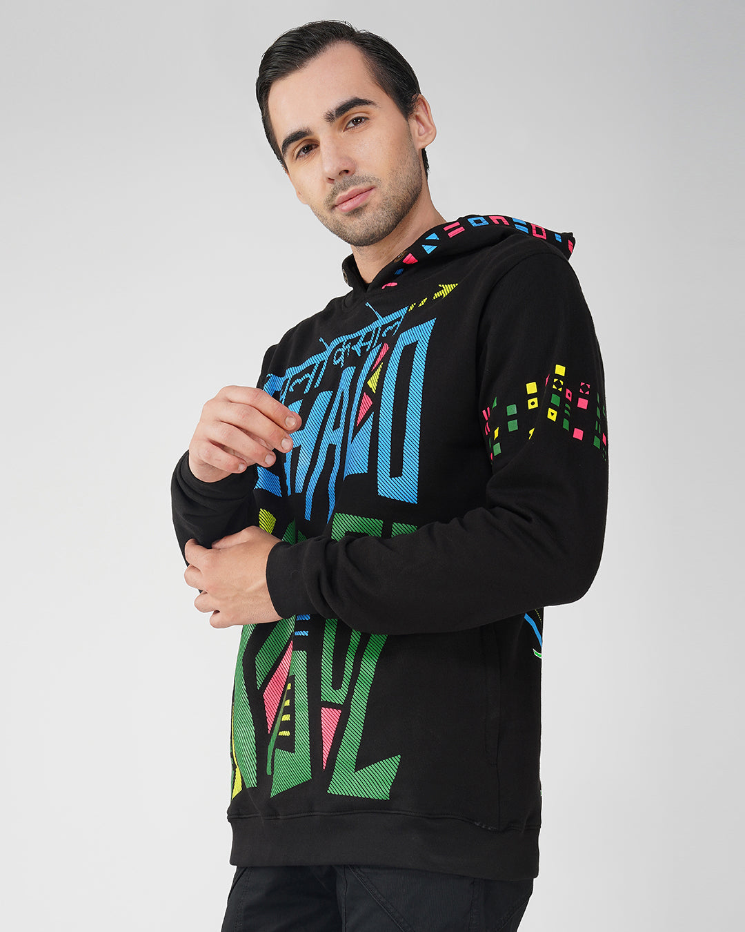 chalo kasol cotton black hoodie uv light reactive