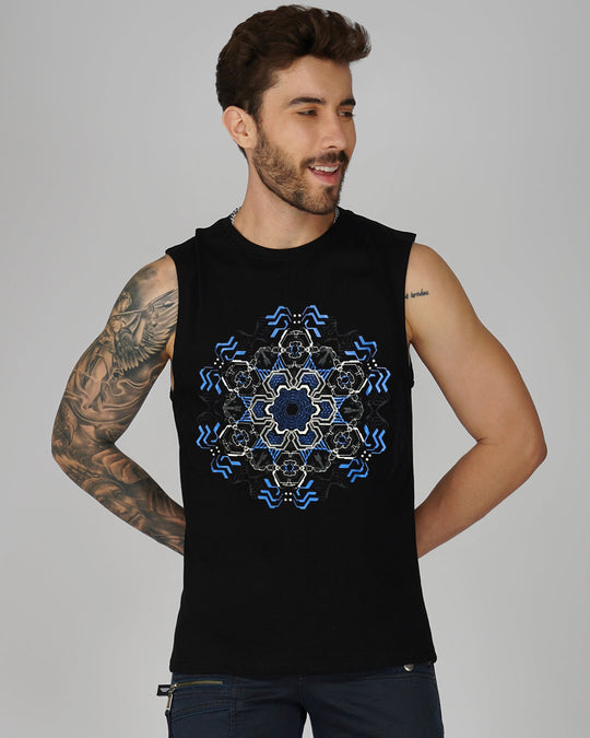 Altering Pattern UV Light Reactive Plus Glow in Dark Cotton Tank Tees