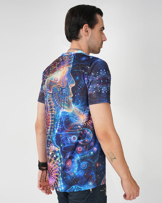 Cosmic Connection Full Printed Half Sleeve T-shirt