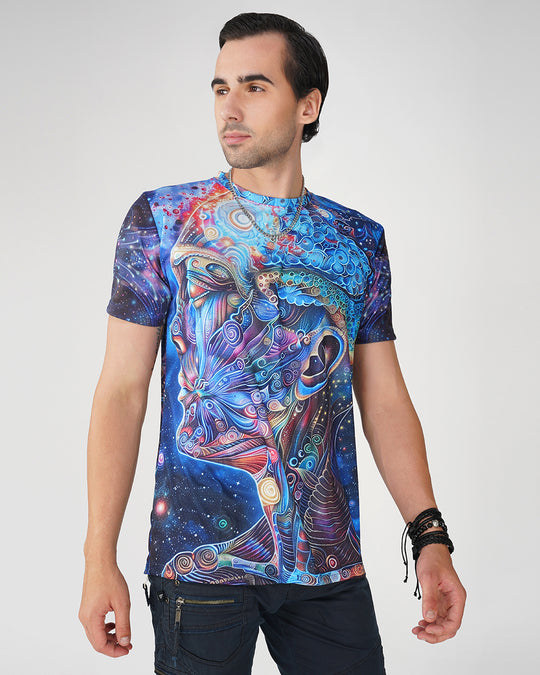 Cosmic Connection Full Printed Half Sleeve T-shirt