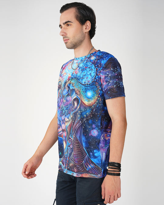 Cosmic Connection Full Printed Half Sleeve T-shirt