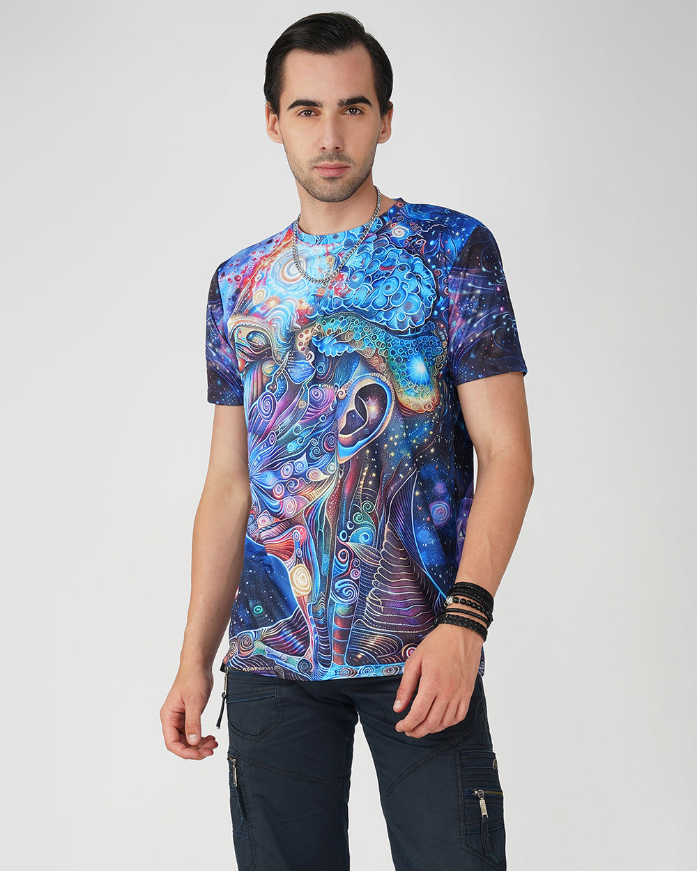 Cosmic Connection Full Printed Half Sleeve T-shirt