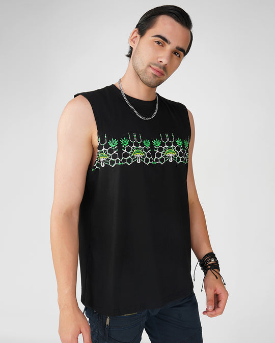 Cryptic Sintax UV Light Reactive Plus Glow in Dark Cotton Tank Tees