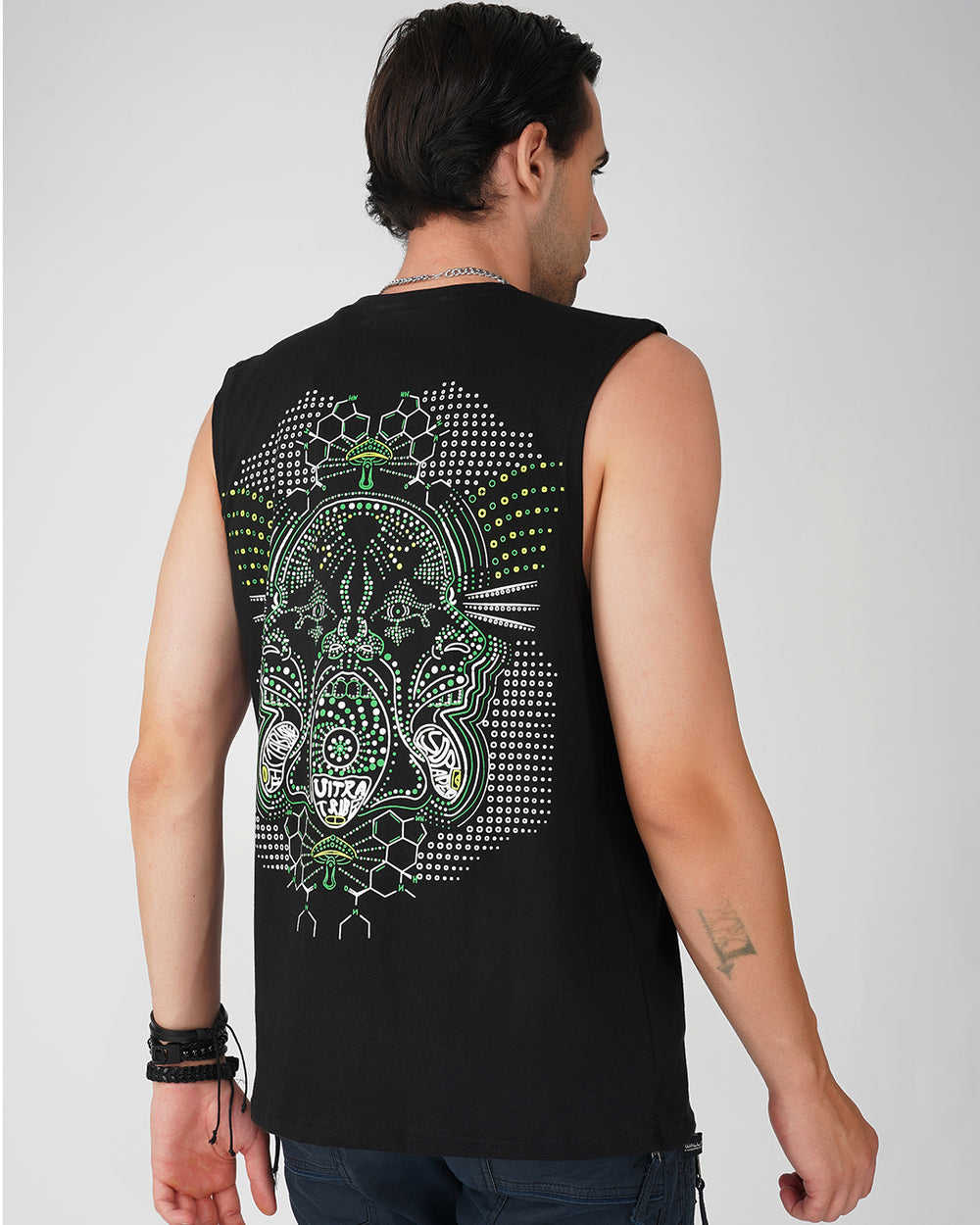 Cryptic Sintax UV Light Reactive Plus Glow in Dark Cotton Tank Tees