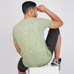 Dj Skull Spring Green UV Light Reactive Plus Glow in Dark T-Shirt